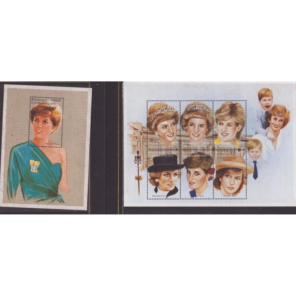 Princess Diana In Memoriam Stamp Booklet Republique Centrafricaine 1961-1997 - Picture 2 of 2